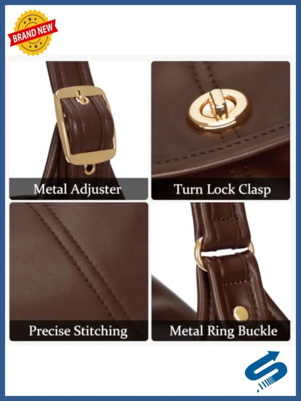 Turn Lock Hobo Shoulder Bag Women Faux Leather Tote Crossbody Work